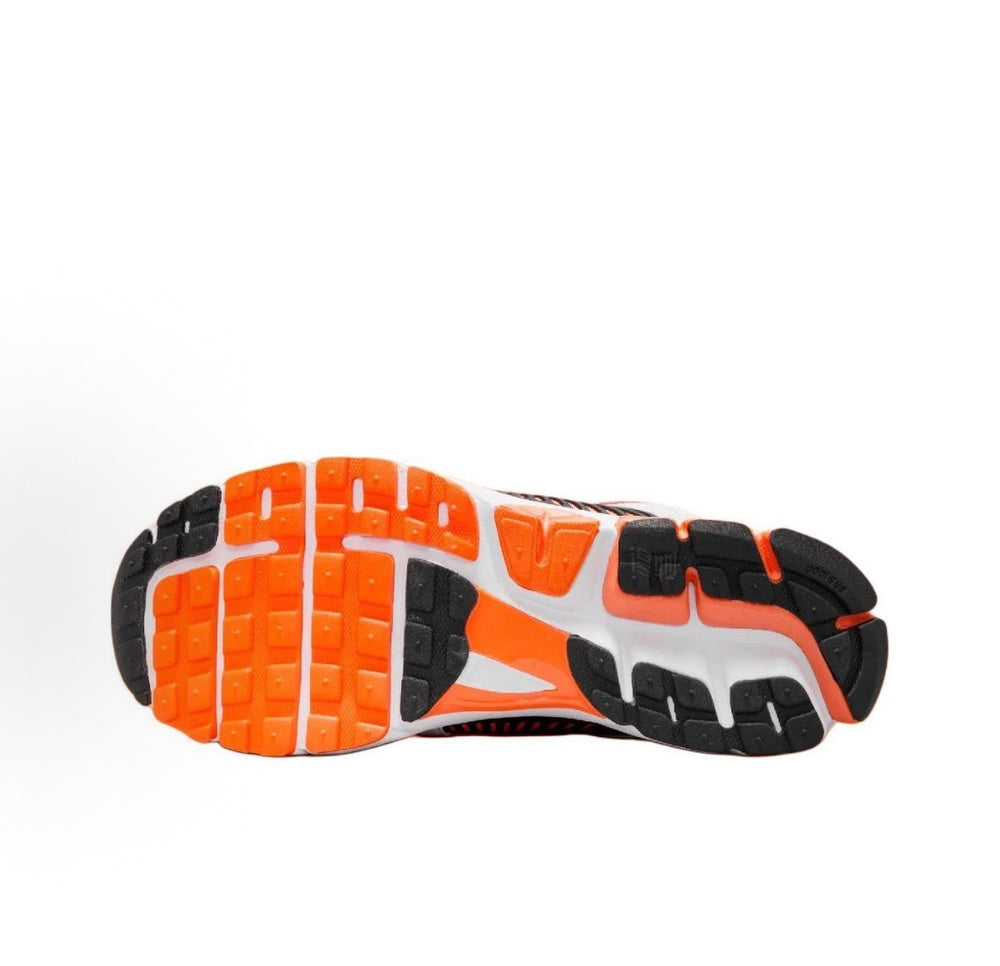 Nike Zoom Vomero 5 SP running shoe outsole, orange and black traction pods.