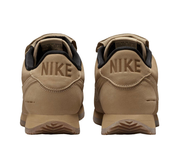 Cortez low-top sneakers, beige heel with NIKE branding and black interior